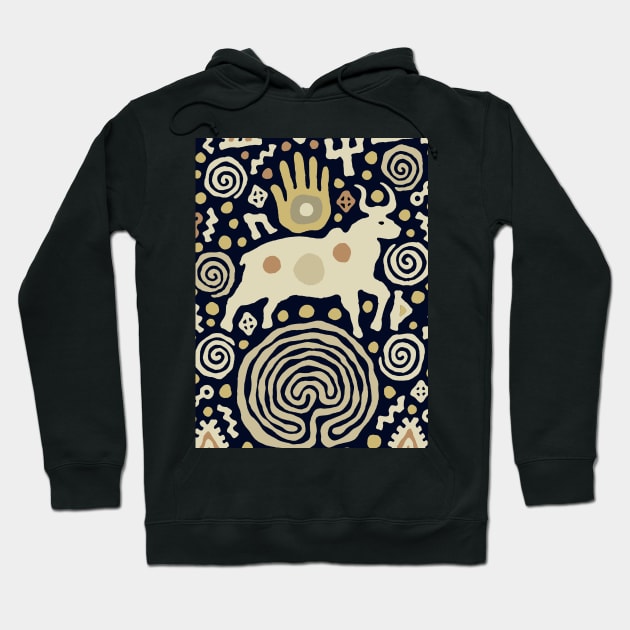 Shaman Bull in the Maze Ritual Hoodie by Esprit-Mystique